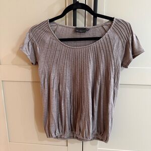 Taupe Pleated Blouse